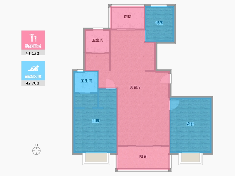 上海-上海市-东方城市花园二期-90.00-户型库-动静分区