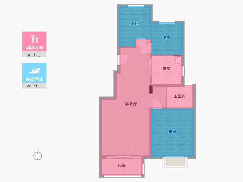 浙江省-嘉兴市-花溪水岸-70.82-户型库-动静分区