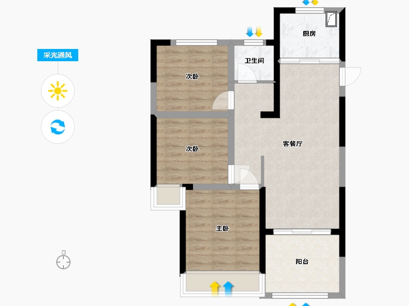 江苏省-南京市-明发江湾新城-71.02-户型库-采光通风