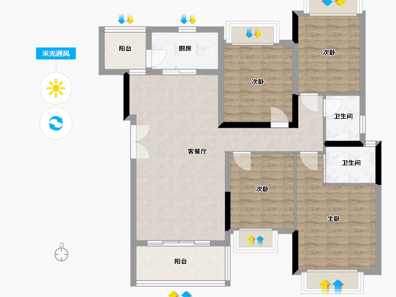 四川省-广安市-依云-103.00-户型库-采光通风