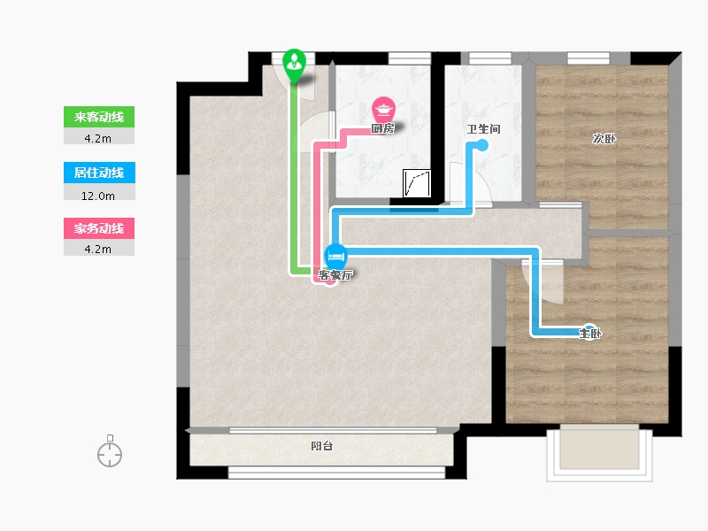 河北省-张家口市-鸿坤礼域府-63.00-户型库-动静线