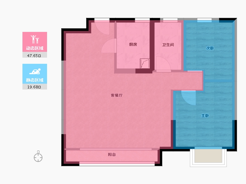 河北省-张家口市-鸿坤礼域府-63.00-户型库-动静分区