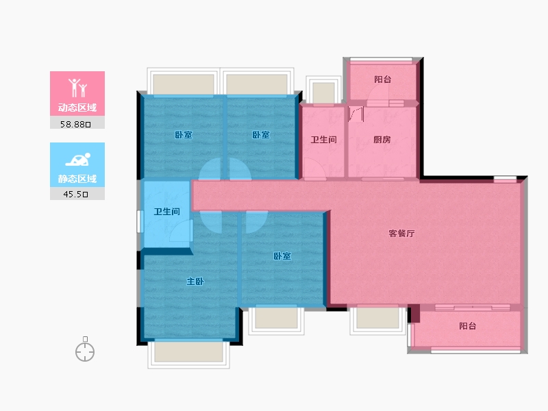 广东省-广州市-合景誉山国际-110.00-户型库-动静分区