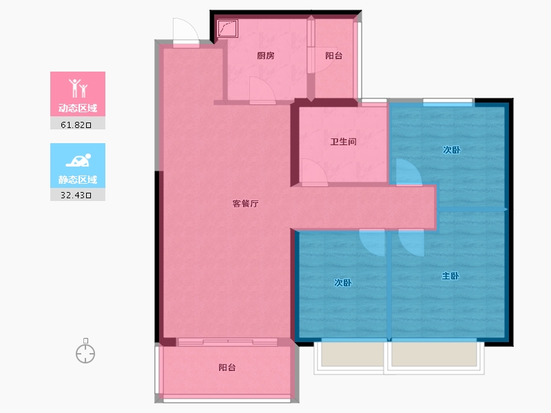 黑龙江省-哈尔滨市-恒大时代广场-84.50-户型库-动静分区