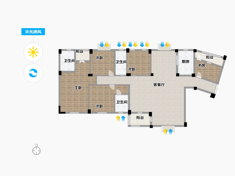 广西壮族自治区-南宁市-恒大苹果园-220.00-户型库-采光通风