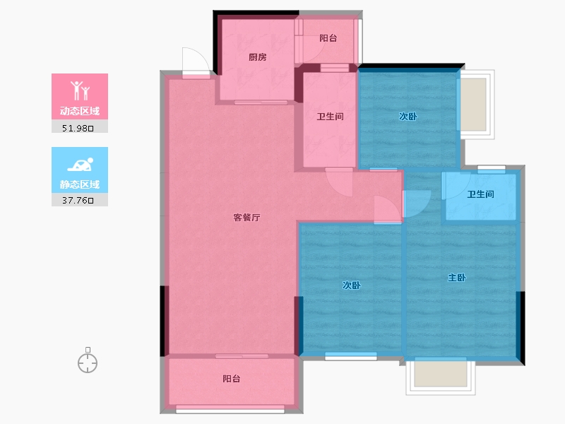 广西壮族自治区-南宁市-建工城-98.00-户型库-动静分区