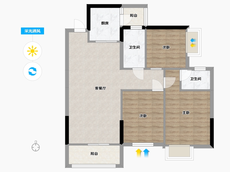 广西壮族自治区-南宁市-建工城-98.00-户型库-采光通风