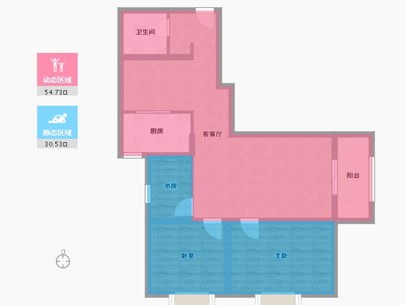 陕西省-西安市-春晓华苑-78.00-户型库-动静分区