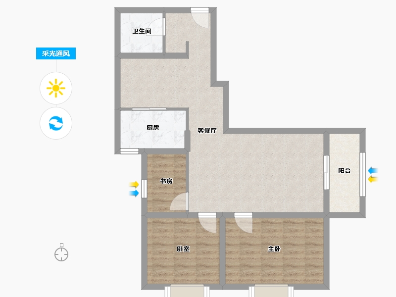 陕西省-西安市-春晓华苑-78.00-户型库-采光通风