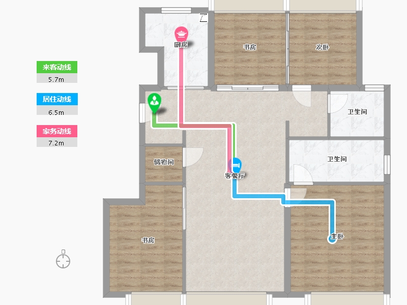 辽宁省-大连市-富力东提湾畔-108.00-户型库-动静线