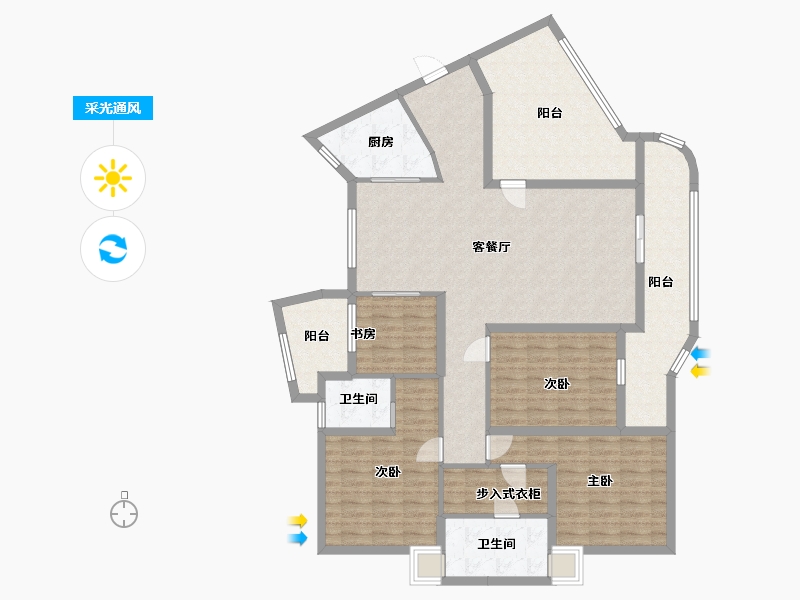 广东省-中山市-顺景壹号院-181.00-户型库-采光通风