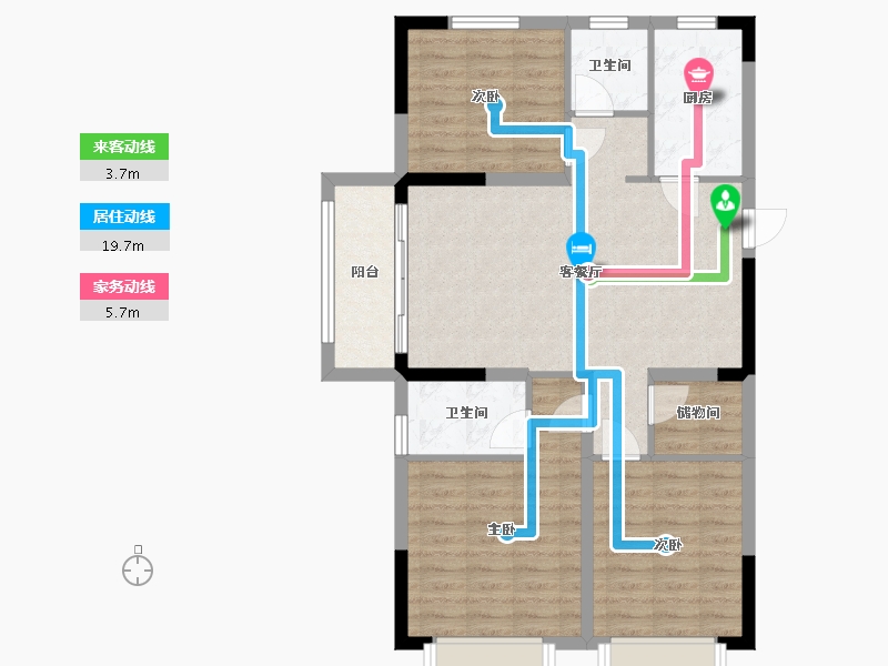 河南省-郑州市-金苑阳光里-94.71-户型库-动静线