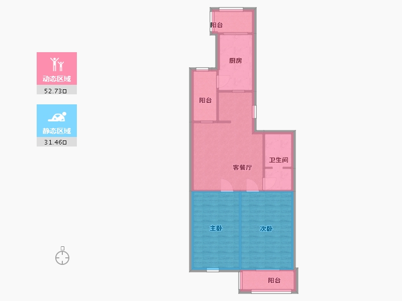 天津-天津市-远洋里-77.00-户型库-动静分区