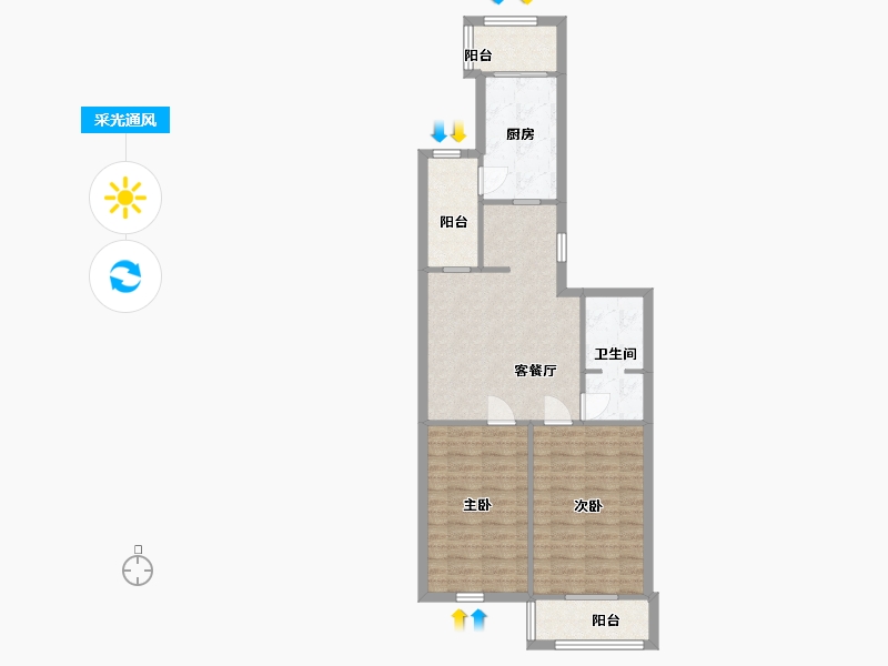 天津-天津市-远洋里-77.00-户型库-采光通风