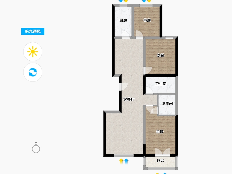 河北省-承德市-隆化县阳光新城-119.00-户型库-采光通风