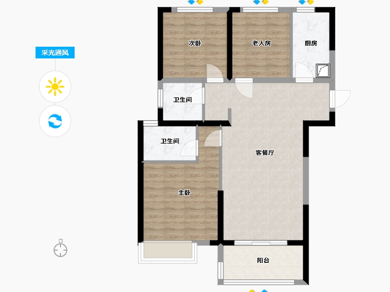 江西省-赣州市-保利嘉福领秀山-85.00-户型库-采光通风