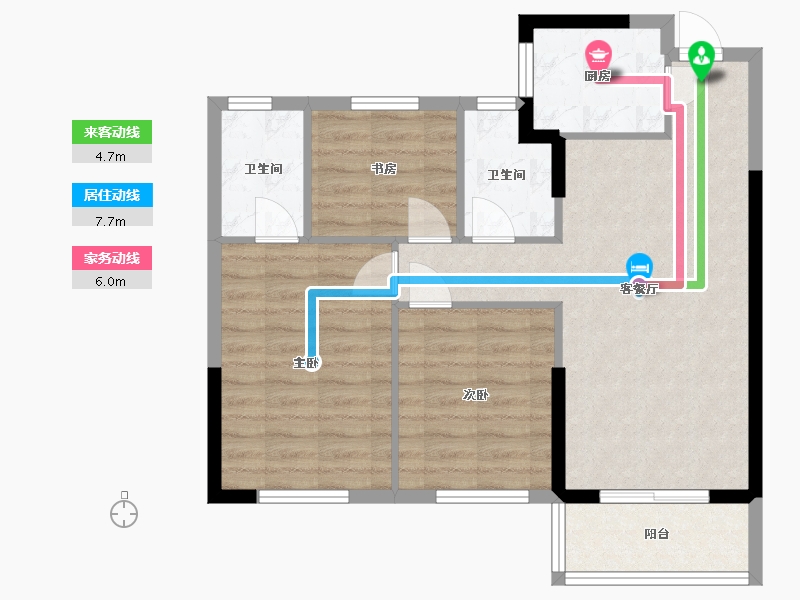 福建省-福州市-中庚·香山新时代-85.00-户型库-动静线