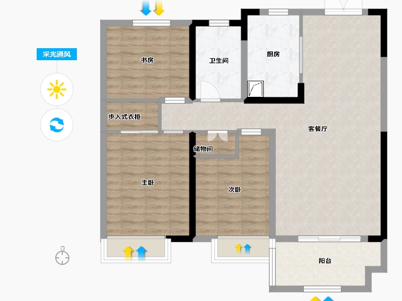 安徽省-六安市-东方御府-95.00-户型库-采光通风