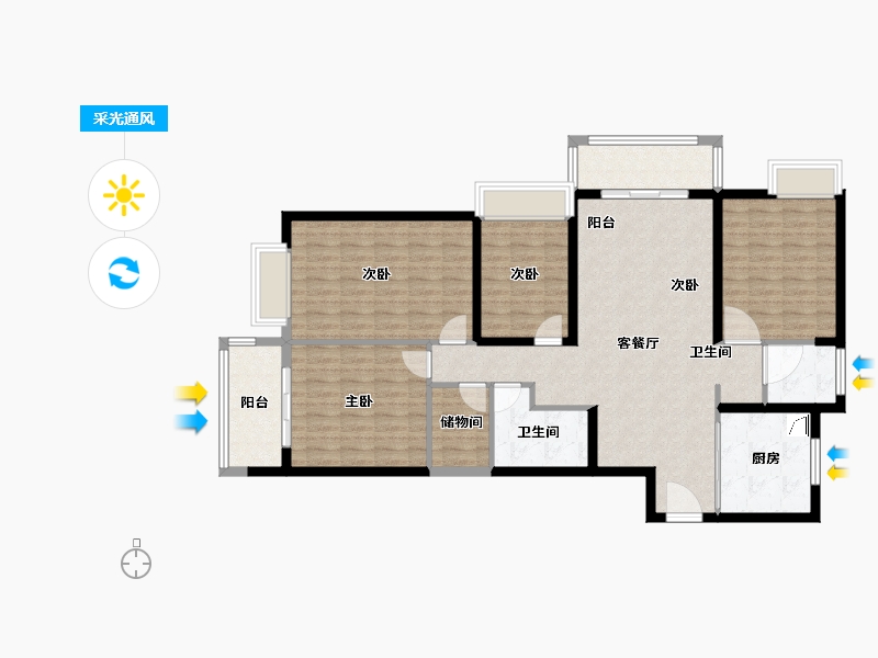 湖北省-武汉市-武昌-120.00-户型库-采光通风