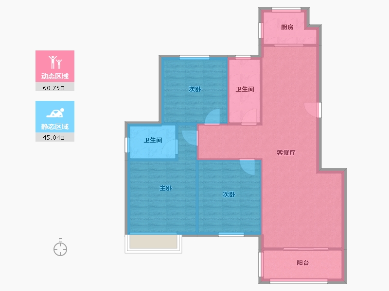 江苏省-镇江市-柒星苑-101.13-户型库-动静分区