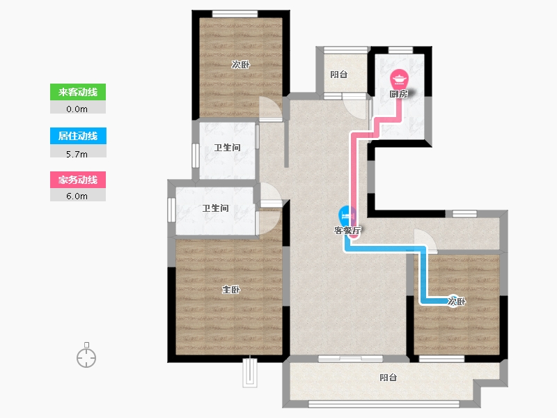 山东省-滨州市-锦秋小区-107.00-户型库-动静线