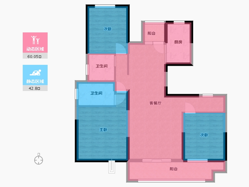 山东省-滨州市-锦秋小区-107.00-户型库-动静分区