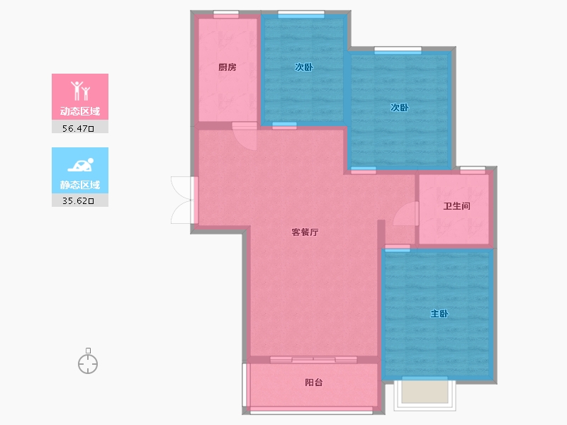 甘肃省-平凉市-御品名居-82.23-户型库-动静分区