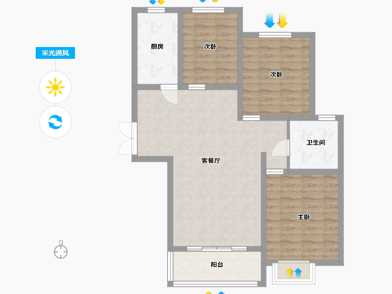 甘肃省-平凉市-御品名居-82.23-户型库-采光通风