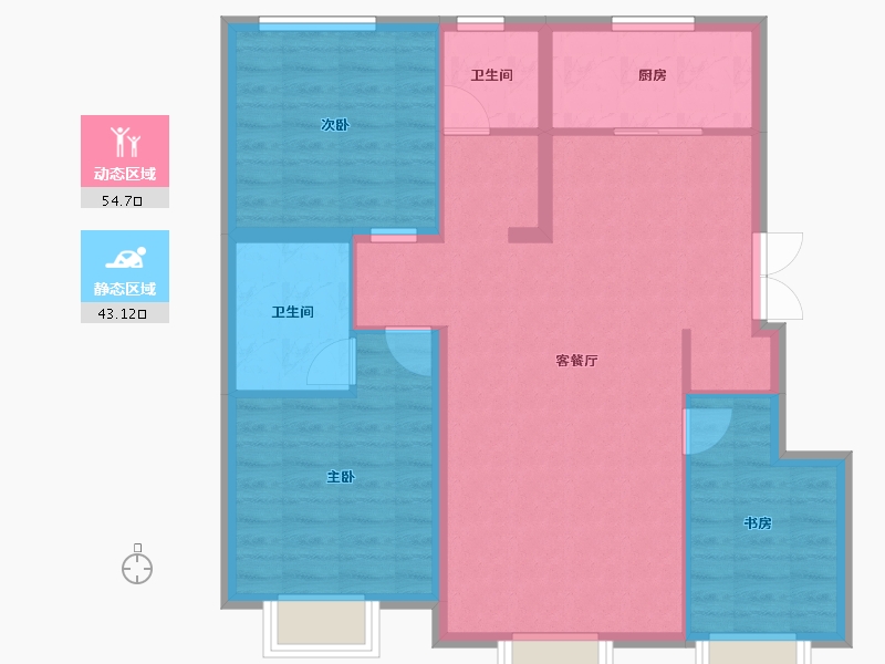 黑龙江省-佳木斯市-伟业悦府-123.83-户型库-动静分区