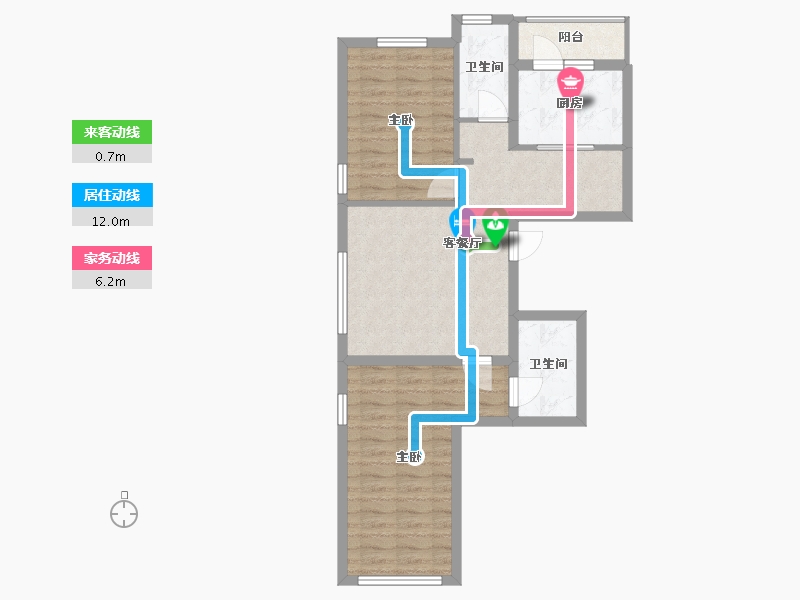 辽宁省-沈阳市-长堤湾-74.00-户型库-动静线