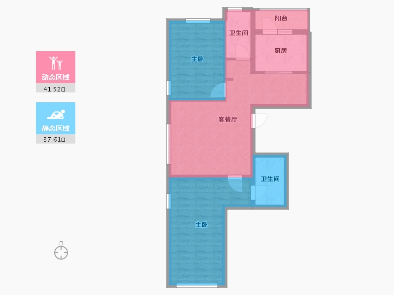 辽宁省-沈阳市-长堤湾-74.00-户型库-动静分区