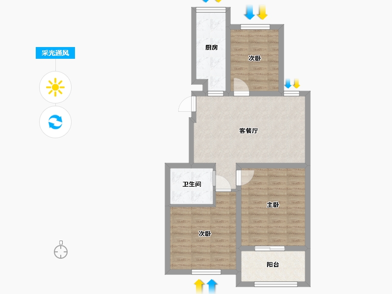 山东省-青岛市-翰林学府-74.82-户型库-采光通风