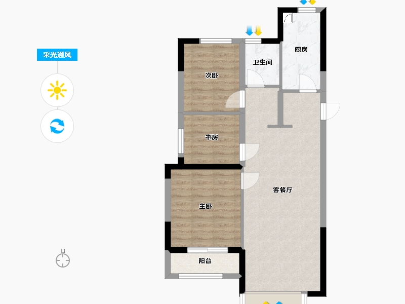 山东省-济南市-绿城桂语朝阳-79.00-户型库-采光通风