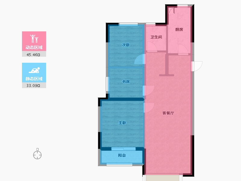 山东省-济南市-绿城桂语朝阳-79.00-户型库-动静分区