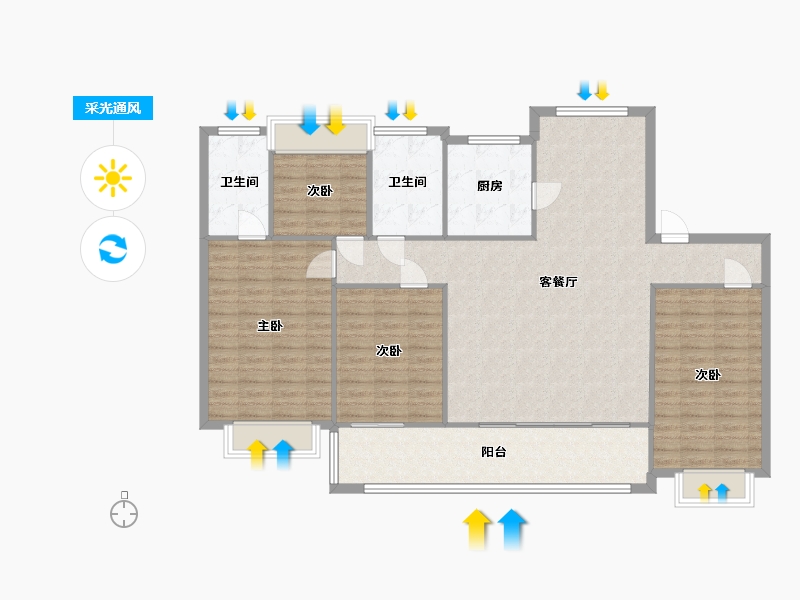 江苏省-无锡市-旭辉澄江府-150.00-户型库-采光通风