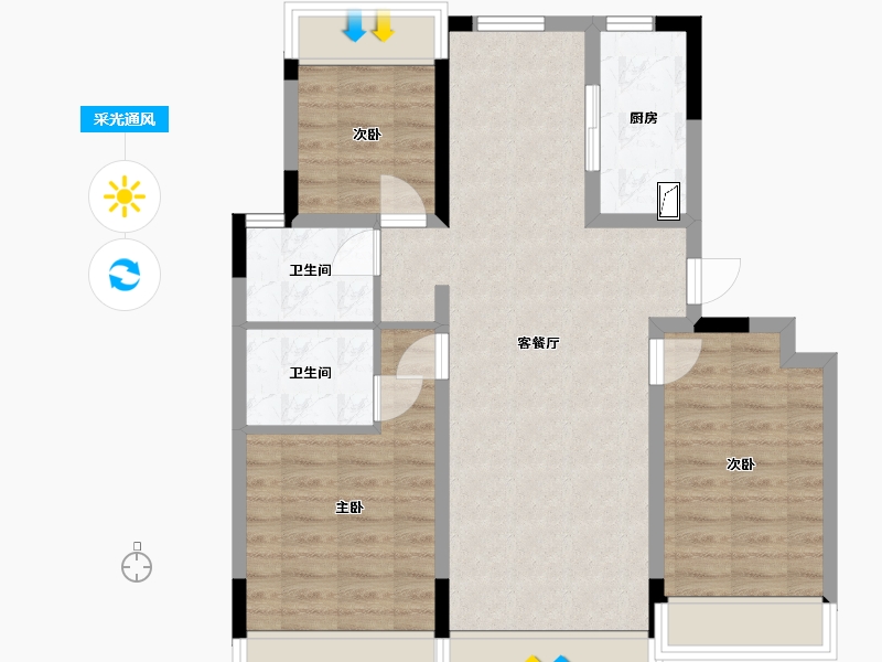 吉林省-长春市-中海尚学府-98.00-户型库-采光通风