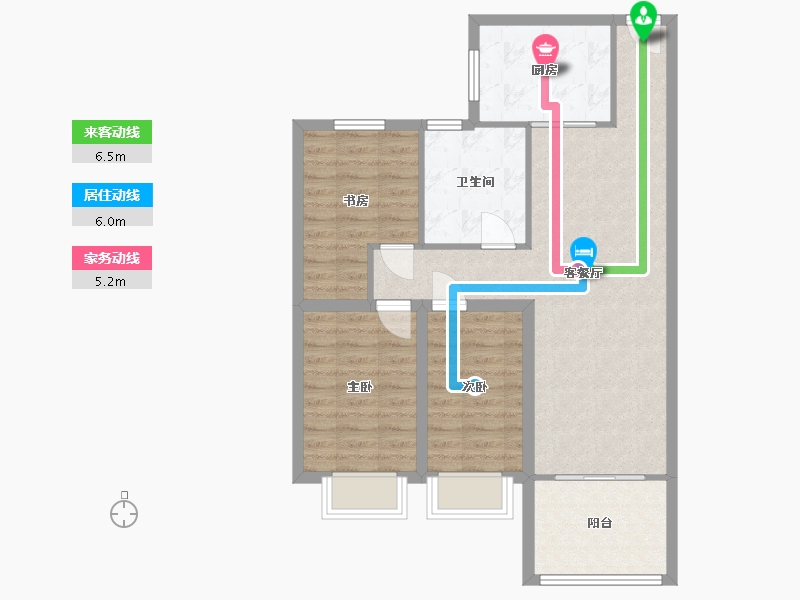 江苏省-徐州市-恒大滨河左岸-97.00-户型库-动静线