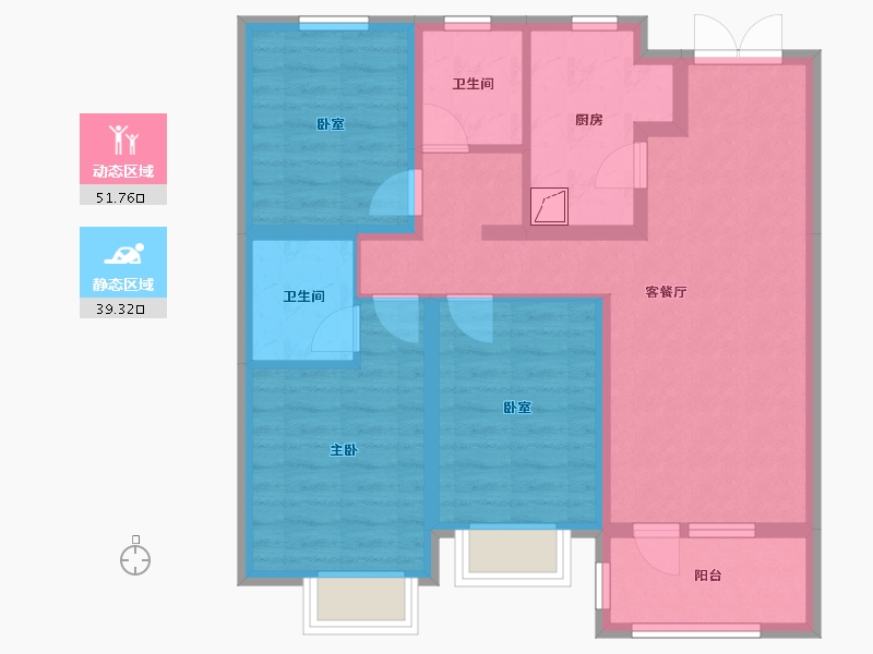 山东省-淄博市-万达富力城-89.00-户型库-动静分区