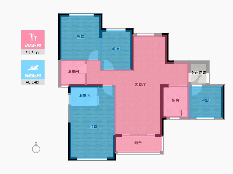 广西壮族自治区-防城港市-龙光阳光海岸-94.00-户型库-动静分区