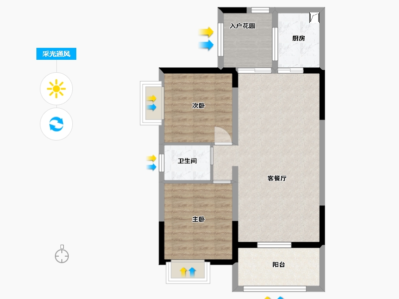 湖南省-益阳市-国富小区-73.00-户型库-采光通风