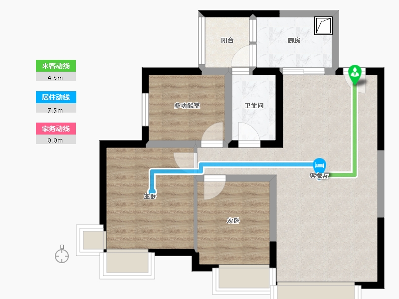 四川省-成都市-新里柏仕公馆-80.00-户型库-动静线