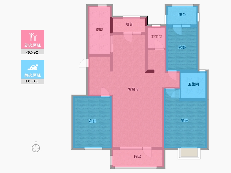 河北省-唐山市-美仑华府-146.00-户型库-动静分区