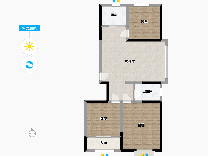 山东省-潍坊市-富春江寷泽苑-89.00-户型库-采光通风