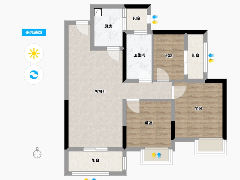 四川省-广元市-海棠华庭-96.00-户型库-采光通风