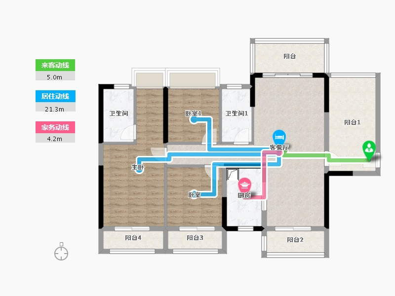 广东省-江门市-越秀・星汇名庭-103.00-户型库-动静线