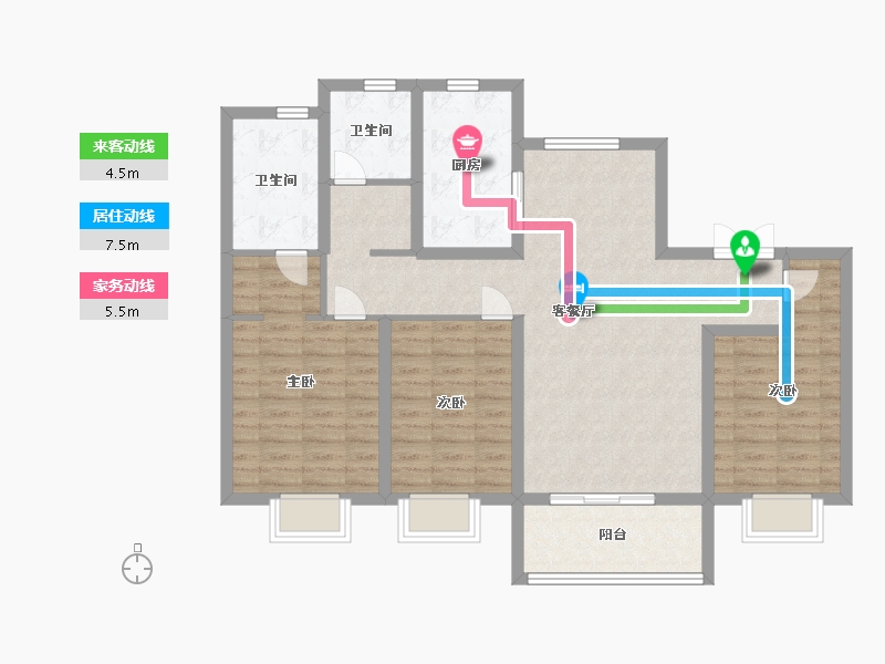 山东省-德州市-阳光一品-100.91-户型库-动静线