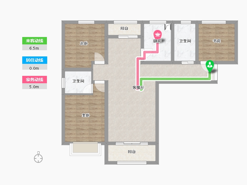 甘肃省-兰州市-山字墩小区-97.36-户型库-动静线