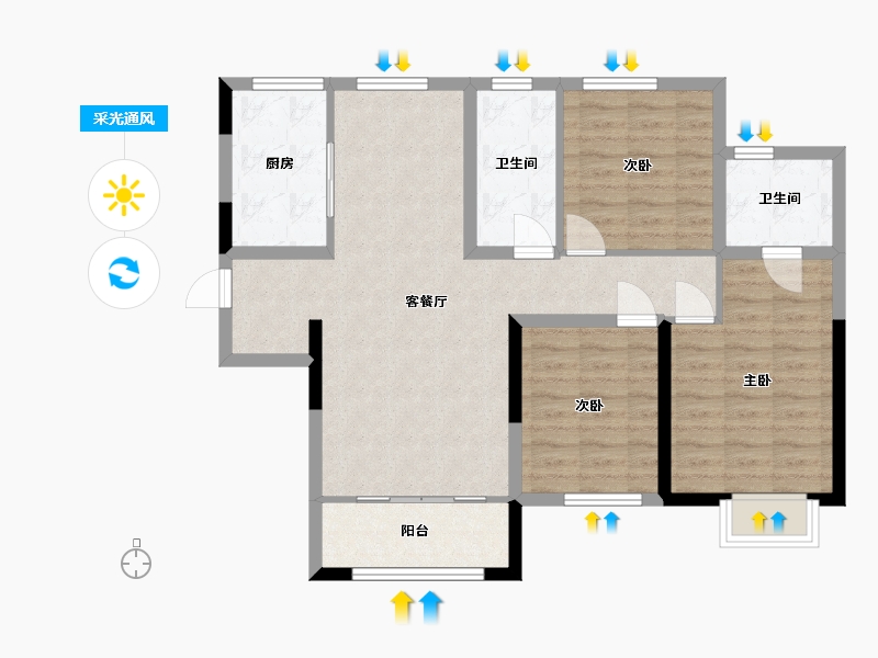 山东省-济南市-中建长清湖-100.20-户型库-采光通风