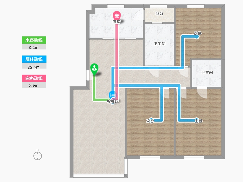 江苏省-苏州市-桂花新村-117.40-户型库-动静线