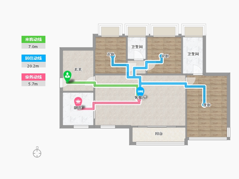 广东省-佛山市-东建锦绣龙湾-103.00-户型库-动静线